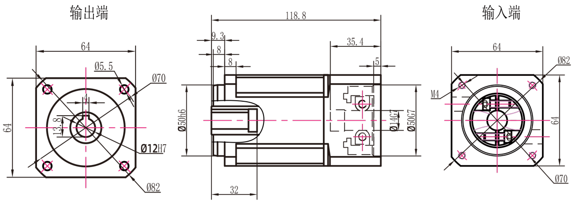 AB60二级孔输出外形图