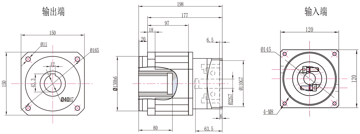 AB142一级孔输出外形图